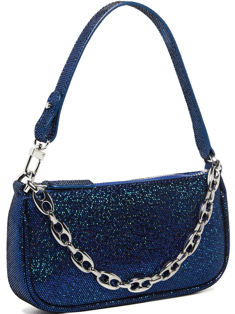 NEW BY FAR BLUE LEATHER MINI SHOULDER BAG